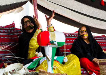 UAE emirati women dress from Al Wathba Festival in Westrin Regin Abu Dhabi on December 9 2012のeditorial素材