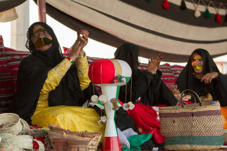 UAE emirati women dress from Al Wathba Festival in Westrin Regin Abu Dhabi on December 9 2012のeditorial素材