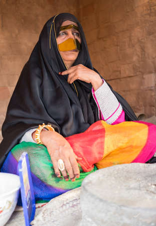 Emirati traditional women dress in  Sheikh Zayed Heritage Festival September 22, 2014 in Abu Dhab, United Arab Emiratesのeditorial素材