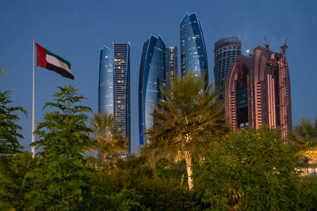 Etihad Towers and Abu Dhabi Skyline. Abu Dhabi - UAE. 07 June 2014のeditorial素材