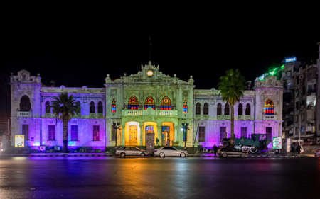 Hejaz Railway Station road at night time  in Damascus after war ended syria in 27/12/2019のeditorial素材