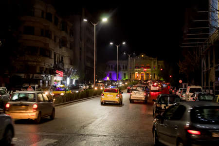 Hejaz Railway Station road at night time  in Damascus after war ended syria in 27/12/2019のeditorial素材