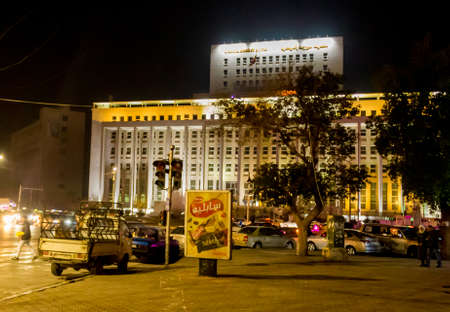 Central Bank of Syria building  in Sabaa Bahrat Square (Damascus) (Syrian Arab Republic) in 13.02.2020のeditorial素材
