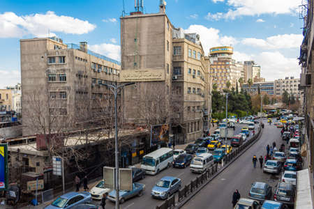 Aerial view of Hamra Street or Rue Hamra is one of the main streets of the city of Damascus , Syria, and one of the main economic and diplomatic hubs of Damascus city, 24/12/2019のeditorial素材
