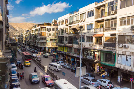 Aerial view of Hamra Street or Rue Hamra is one of the main streets of the city of Damascus , Syria, and one of the main economic and diplomatic hubs of Damascus city, 24/12/2019のeditorial素材