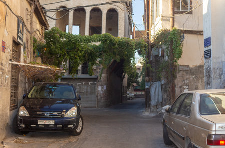 Lane stones in Ancient City of Damascus (Syrian Arab Republic) before the warのeditorial素材