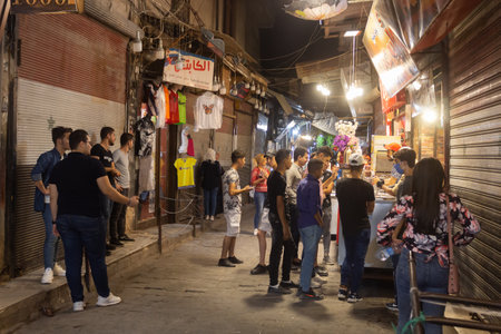 Vintage street and life how looks  in ancient City in Damascus (Syrian Arab Republic) after war ended in 02/08/2020のeditorial素材