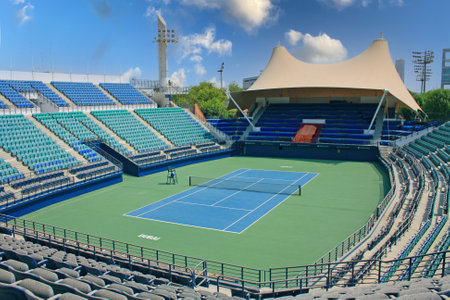 Dubai Tennis Stadium, the Tennis Stadium has a capacity of 5,000 people 03 October 2010のeditorial素材