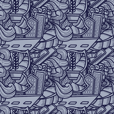 seamless pattern doodle background wallpaperのイラスト素材
