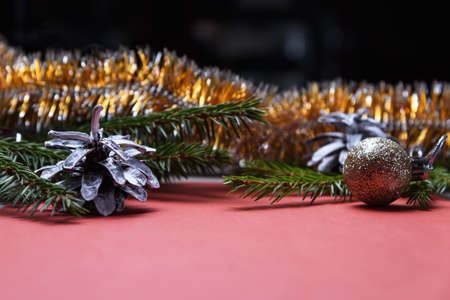 Christmas decoration on the background of the table.の写真素材