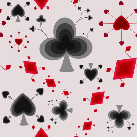 Stylized playing cards seamless patternのイラスト素材