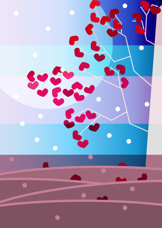 Winter tree of heartsのイラスト素材