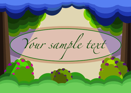 Magic forest text templateのイラスト素材
