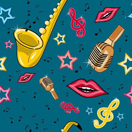 Musical and singing patternのイラスト素材