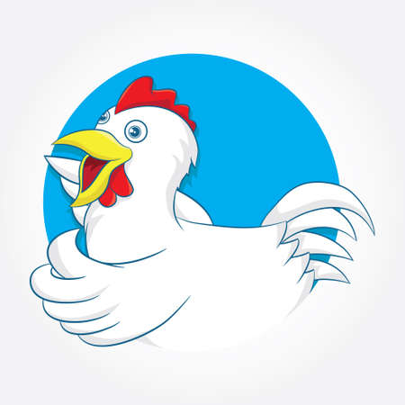 Chicken Circle Blue のイラスト素材