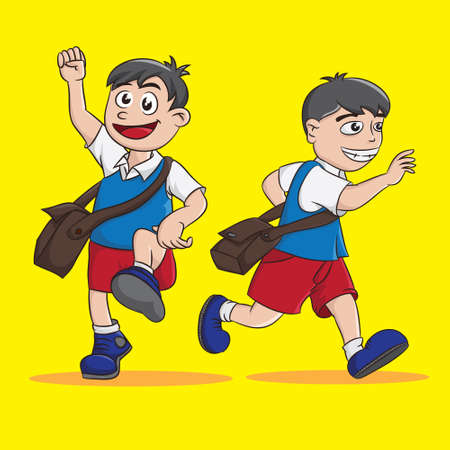 Go to School のイラスト素材
