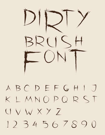Dirty brush vector font のイラスト素材