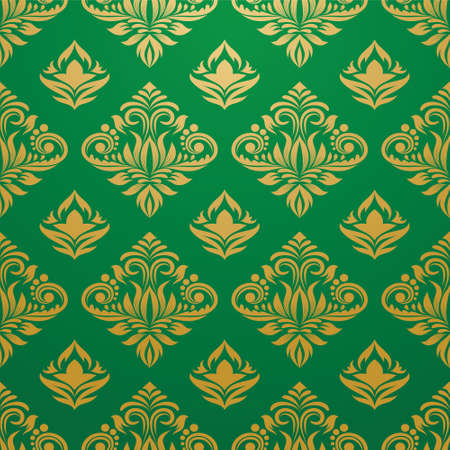 Gold and Green Pattern のイラスト素材