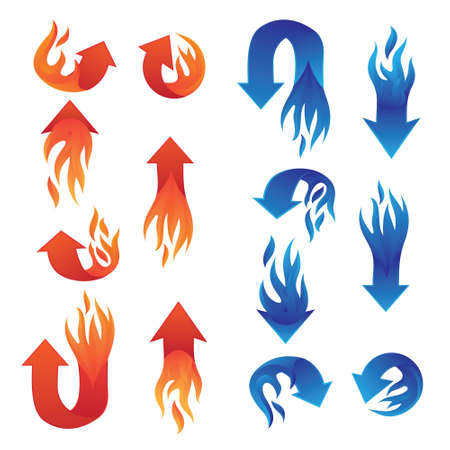 Red and Blue Fire Arrow Collections のイラスト素材