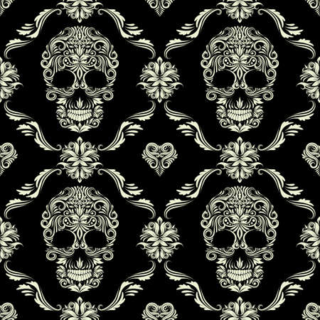 Skull Ornamental Pattern のイラスト素材