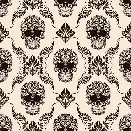 Brown Skull Pattern のイラスト素材