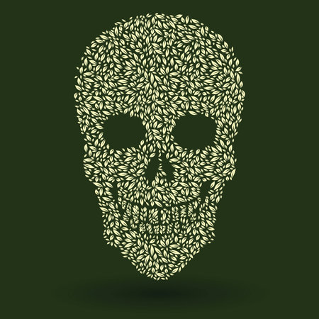 Leaf Skull Patternのイラスト素材