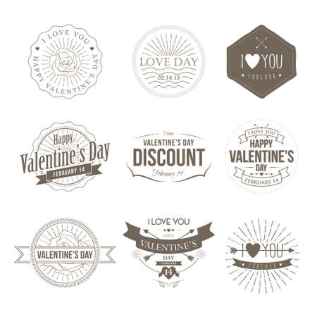 Badges Valentine Vintageのイラスト素材