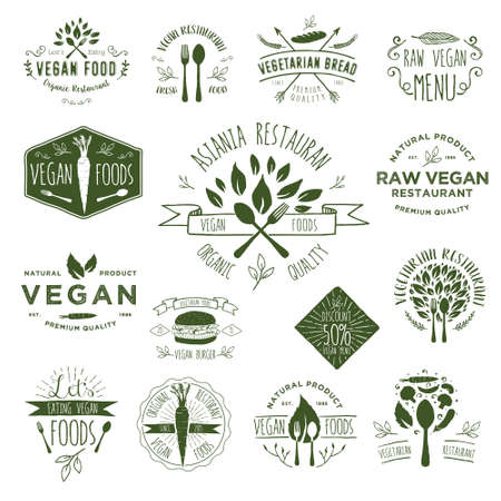 Hand Drawing Vegan Badgesのイラスト素材