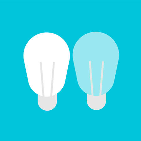 Bulb idea vector design on blue background. Bulb icon.のイラスト素材