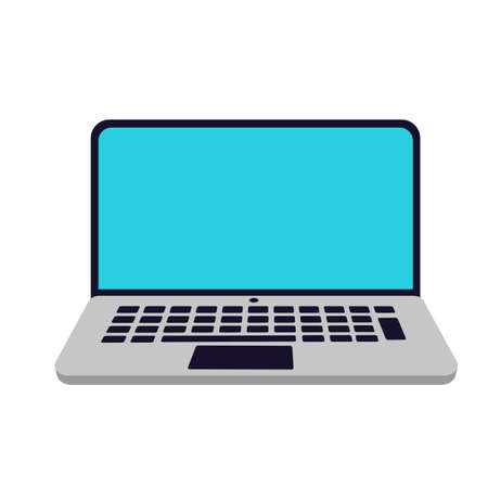 Laptop computer isolated on white. Vector notebook pc. Computer design.のイラスト素材