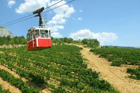 Funicular in Crimea. Cable way from Ai-petriの写真素材