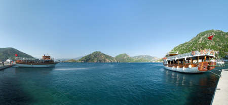 Sightseeing ships in Icmeler, Turkeyの写真素材