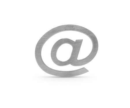 Metallic email symbol on isolated backgroundの写真素材