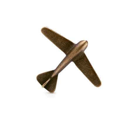 Bronze airplane symbol on isolated backgroundの写真素材