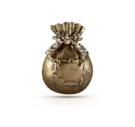 Bronze present bag symbol on isolated backgroundの写真素材
