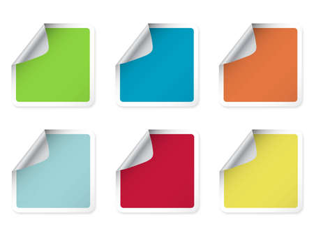 rectangular colorful sticky memo note のイラスト素材