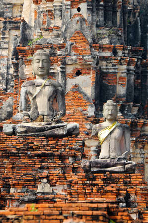 Ruin Image of Buddha in Ayutthaya Historical Park, Thailandの写真素材