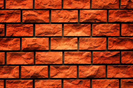 Red stone brick wallの写真素材