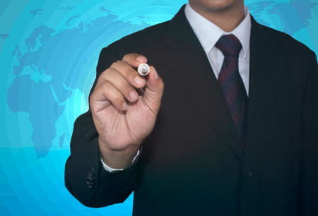 businessman write concept with markerの写真素材