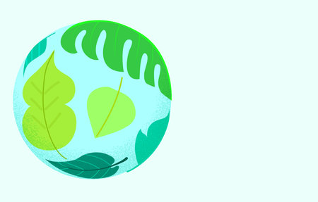 Happy Earth day or World Environment day illustration. Concept of ecology, protection of...