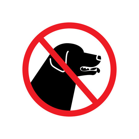 No dogs allowed sign icon vector symbol. Prohibition dogs or unlocked dogs crossed out sign.のイラスト素材