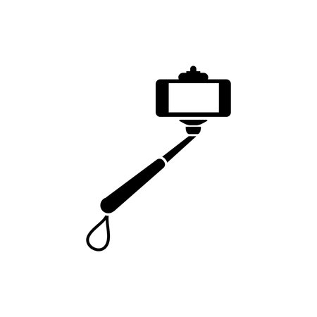 Selfie stick with wrist strap icon vector symbol.のイラスト素材