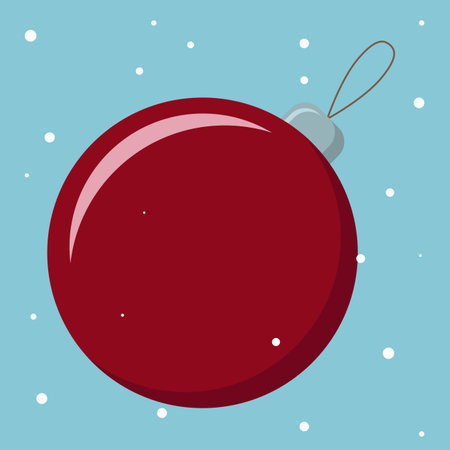 Red Shiny Ball Christmas Decorationのイラスト素材