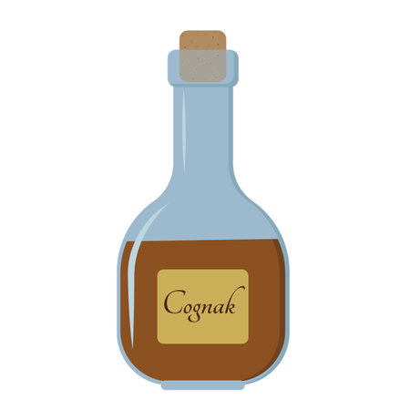 glass bottle of cognacのイラスト素材