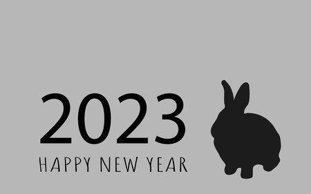 template symbol of the year rabbit and inscription happy new year