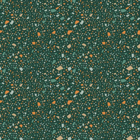 Green color terrazzo seamless patternのイラスト素材