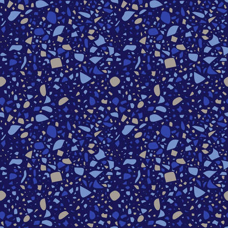 Ocean color terrazzo seamless patternのイラスト素材