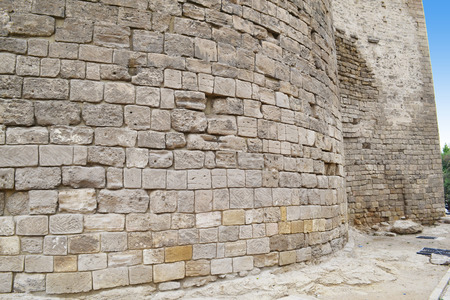 Baku, Azerbaijan - December 31, 2014: Maiden Tower in old town (Maiden Tower - the symbol of Baku city)のeditorial素材