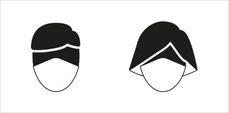 Man and woman in medical masksのイラスト素材
