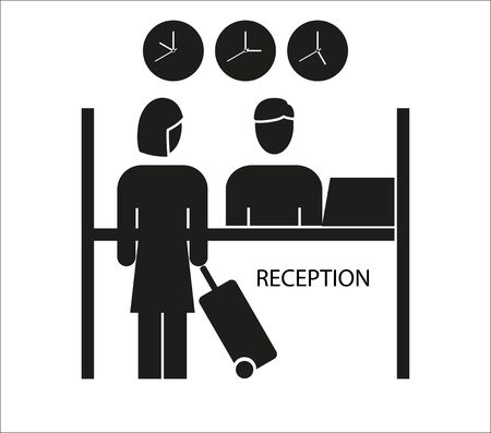 Reception desk icon on a white backgroundのイラスト素材